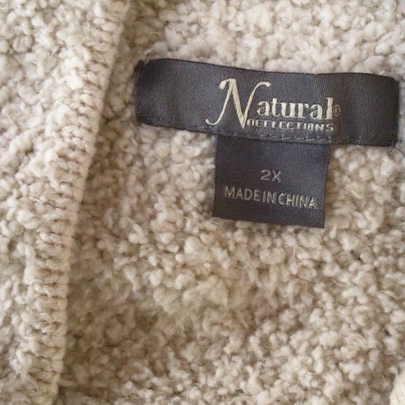 Natural Reflections cream fleece Jacket 2X - Picture 5 of 6